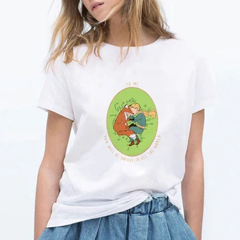 

Female Cartoon Top Fashion Little Prince Tee Short Sleeve Casual Ulzzang Harajuku Retro Short Sleeve Female T-Shirt