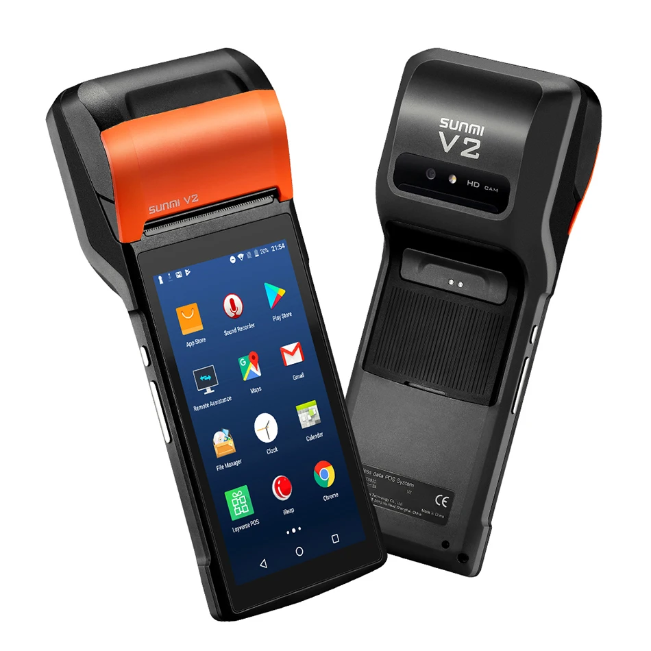 

Android 7.1 PDA Handheld POS Terminal Sunmi V2 PDA eSIM 4G WiFi with Camera speaker Receipt Printer for mobile order market