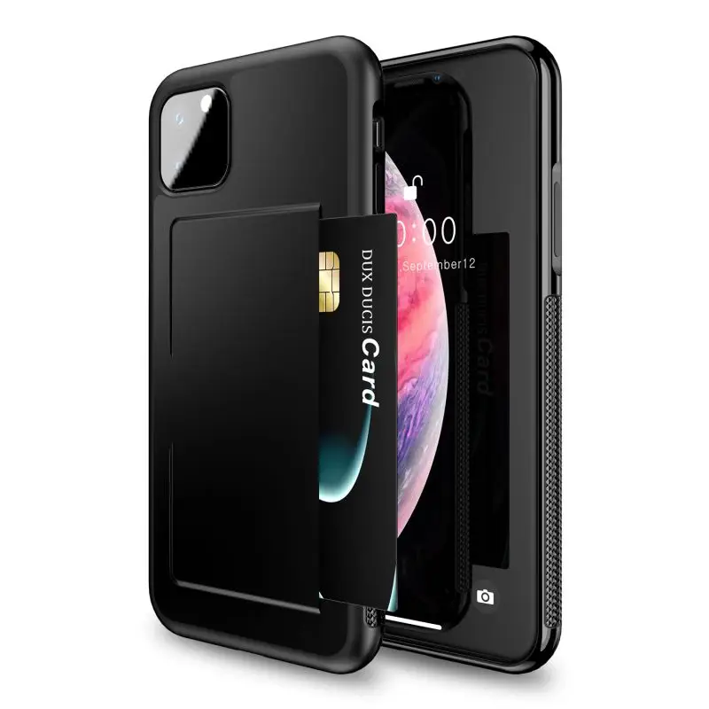 

Phone Cases For IPhone 11 Pro With Card Slot Solid Color Covers Nice Protection Shockproof Anti-scratch Anti-dust
