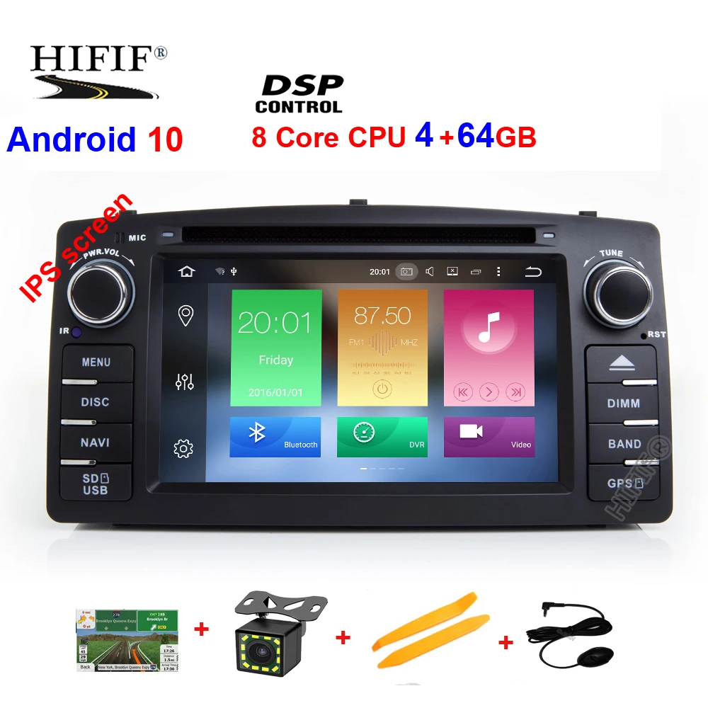 cheap DSP 2 din Android 10 4G car dvd player For Toyota Corolla E120 BYD F3 multimedia player stereo GPS radio navigation