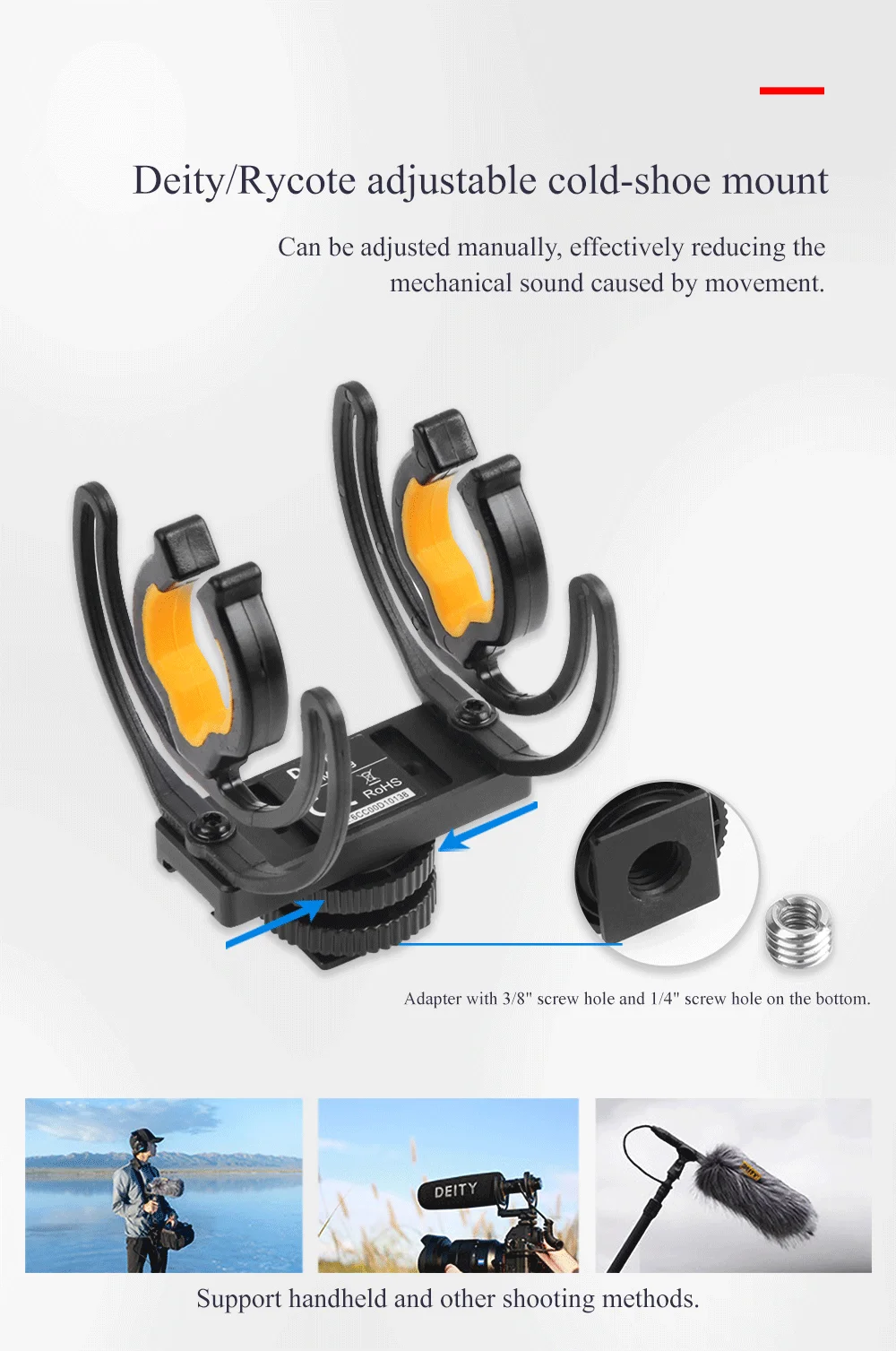 Микрофон Deity V-Mic D3, превосходный звук по оси, низкий уровень шума, искажение для цифровой зеркальной камеры, видеокамеры, регистратора, телефона, ноутбука, планшета
