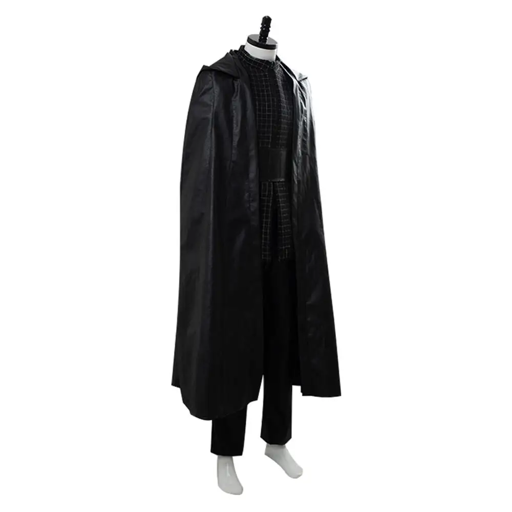 Новые Звездные войны 9: подъем Скайуокера Kylo Ren Косплей Костюм взрослых мужчин Топ брюки плащ-Мантия джедай Хэллоуин карнавальные костюмы