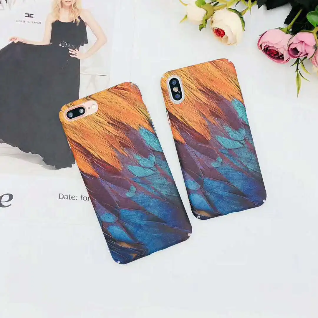 B441 применимый чехол для телефона iPhone Xs MAX Literature And Art Feather 7 Plus/8 Plus тусклый полированный жесткий защитный чехол