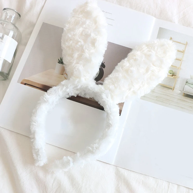 Furry Headband with Bunny Tiger Ears Plush Cartoon Rabbit Hairband Party Performance Theme Costume Hair Accessories