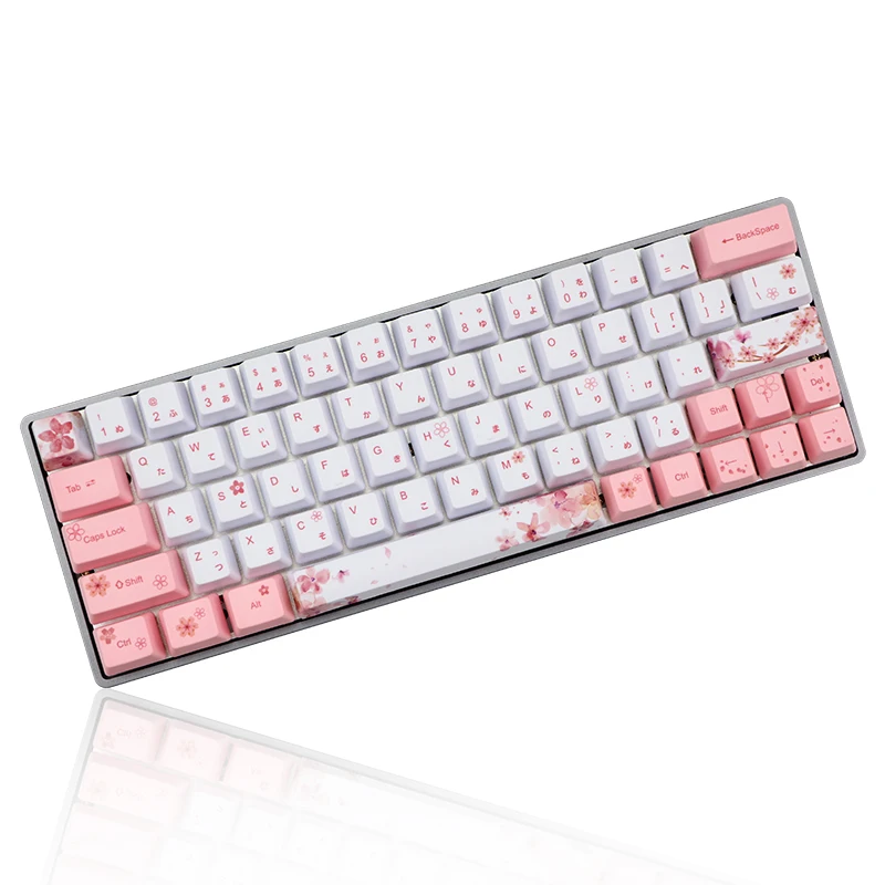 

dye Subbed Japan character PBT Keycap 73 Keys OEM Profile Key cap For MX Switches dz60/GK64/Annie /poker keyboard Sakura Keycaps