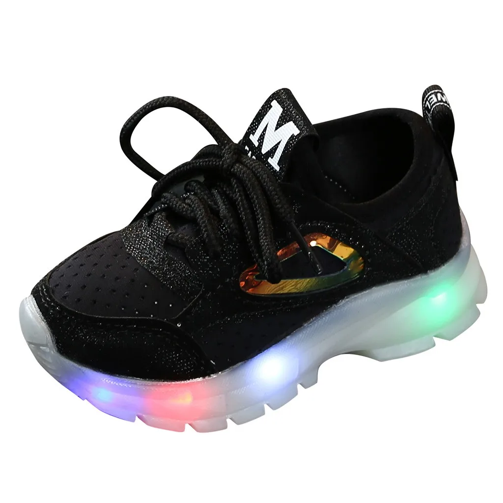 New Children Luminous Shoes Boys Girls Sport Running Shoes Baby Flashing Lights Fashion Sneakers Toddler Little Kid LED Sneakers