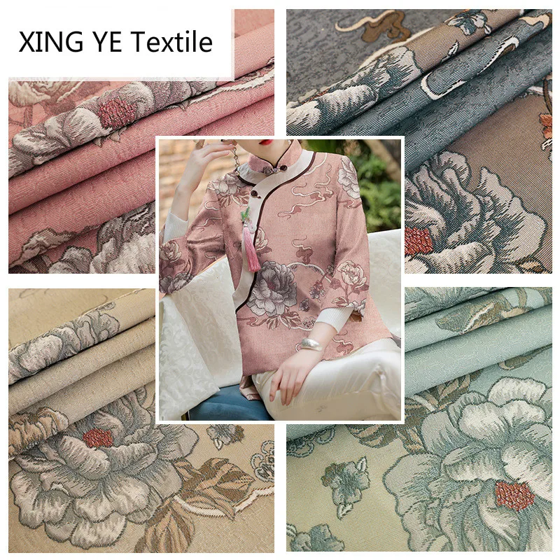 Polyester Jacquard Yarn dyed Fabric Retro Fashion Jacket Dress Fashion Material by Meter Cloth
