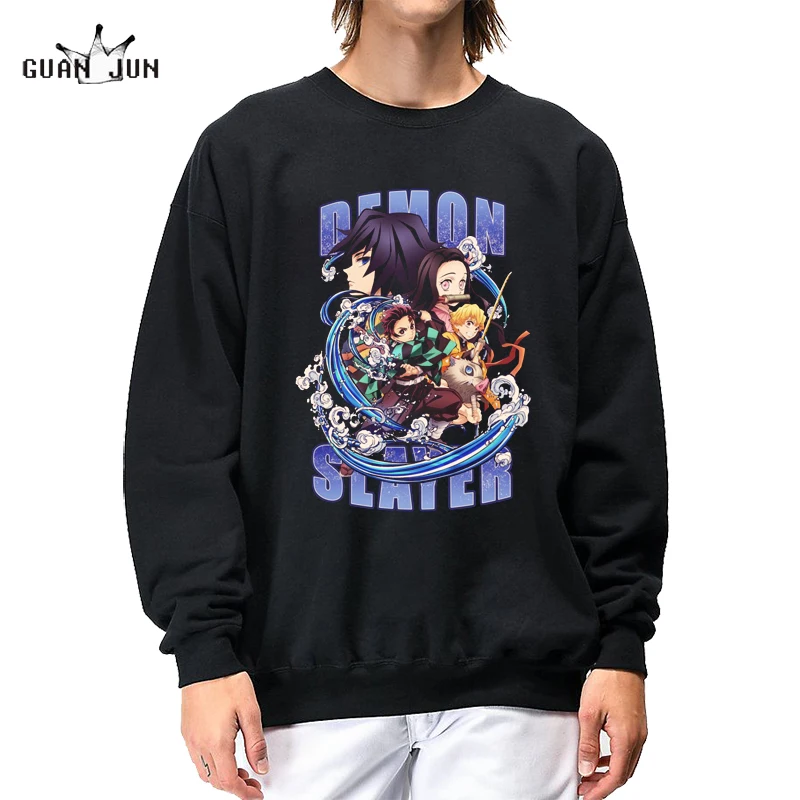 Japanese Anime Hooded Men Demon Slayer Hoodie Pullover Sweatshirt Kawaii Tanjiro Kamado Graphic Hoodies Kimetsu No Yaiba Hoody | Мужская