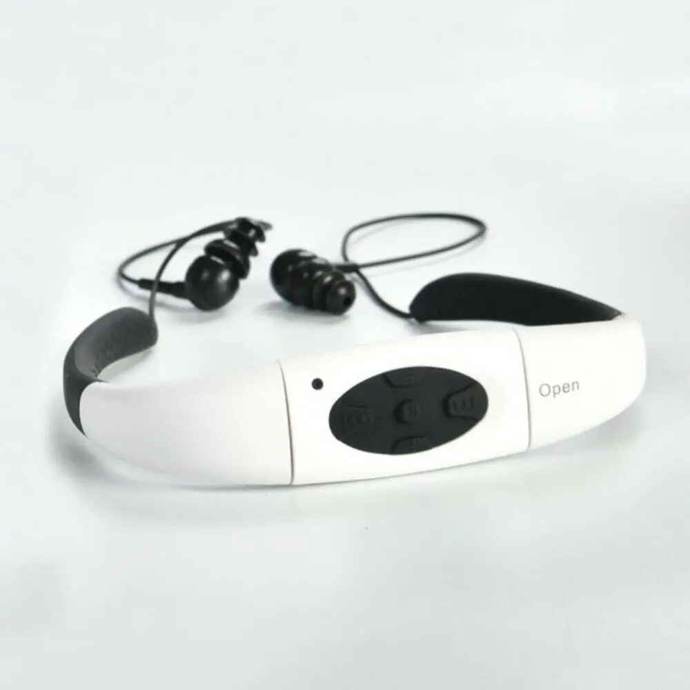 B233 водонепроницаемый MP3 плеер IPX8 водонепроницаемые наушники для плавания подводный аудио шейные стерео наушники гарнитура с FM - Цвет: Белый