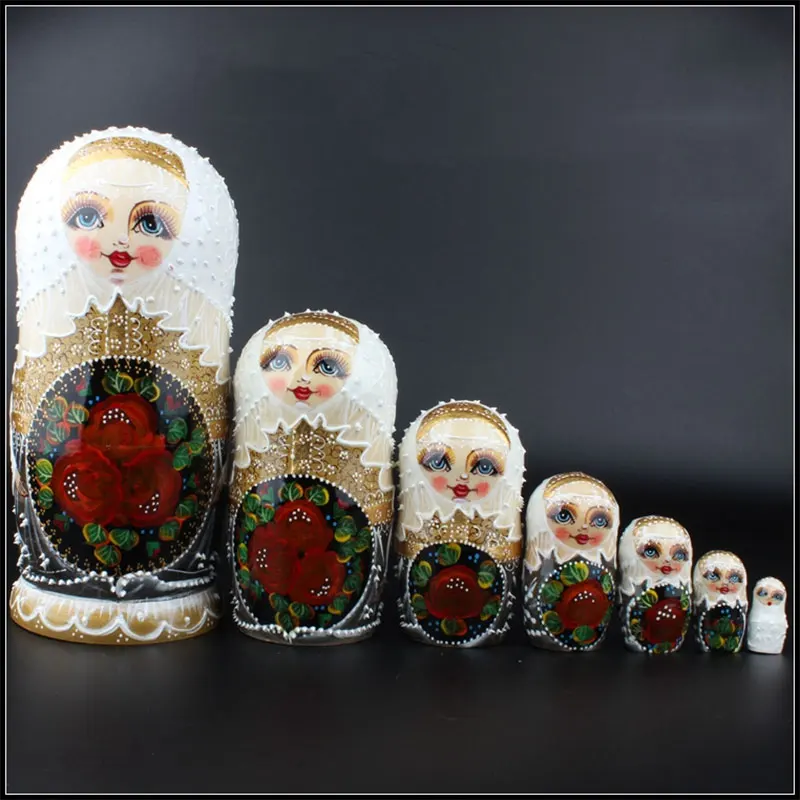 

7Pcs Kawaii Exquisite Traditional Russian Matrioshkas Nesting Doll Home Decoration Handcrafts Toy Kid's Christmas Birthday Gift