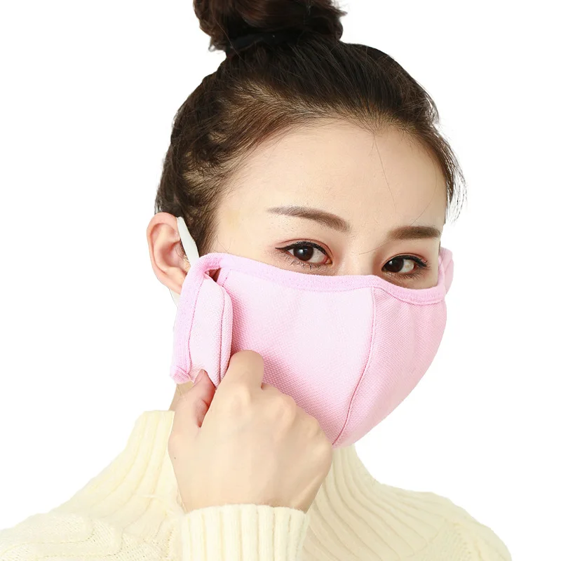 New two-in-one earmuffs Men and women fashion warm masks riding windproof thick warm face mask