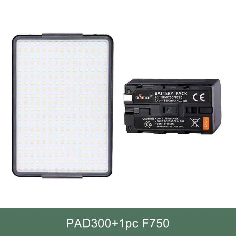 MAMEN Dimmable 300 светодиодный светильник для фотосъемки, лампа для фото и видео, светильник на камеру, студийный кольцевой светильник для телефона на Youtube, прямая трансляция - Цвет: with 1pc F750