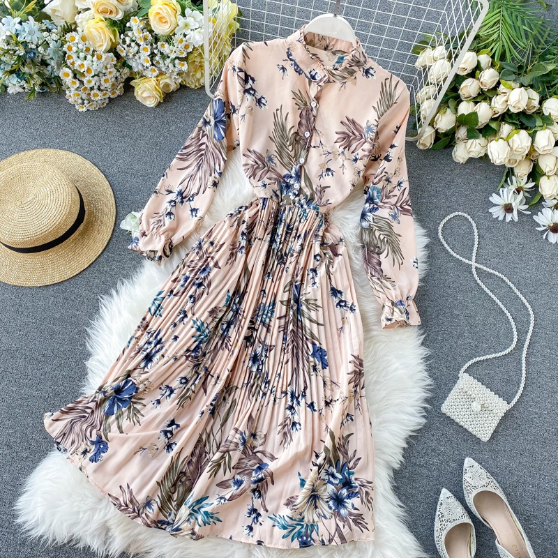 Spring Gorgeous Flower Print Mid-Calf Dress – ExParis
