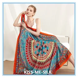 KMS-002 Sunscreen shawl heavy mummi silk twill large square scarf handmade curled mulberry-silk gift scarf  135*135CM/102G