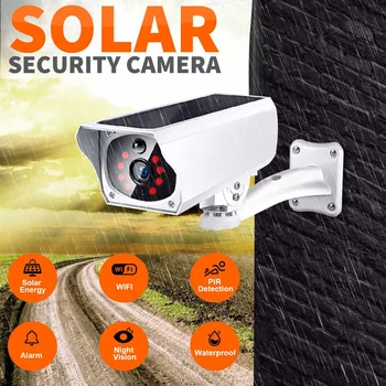 

Solar WiFi IP Camera 1080P HD Outdoor Charging Battery Wireless Security Camera PIR Motion Detection Bullet Surveillance CCTV
