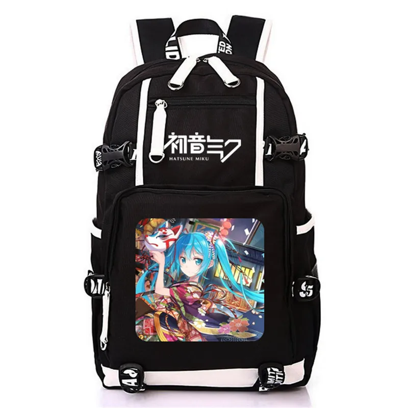 Style-21 Модная Аниме Хацунэ Мику Vocaloid Студенческая сумка для отдыха и путешествий с usb зарядным портом школьные сумки для подростков мальчиков и девочек - Цвет: Style-21