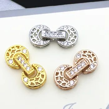 

18K Gold Plated Copper Zircon Clasps For Pearls Jewelry Making Fastener Accessories High Quality Jewellery Findings Components