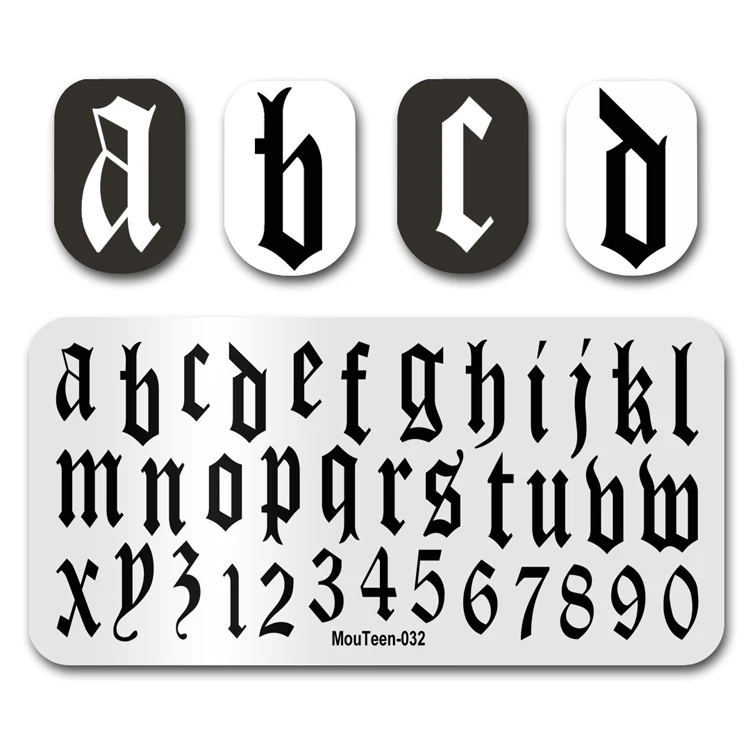 Nail Stamp MouTeen036 Coordinate Letter Bar Code Number Nail Stamping Plates Manicure Set For Nail Art Stamp 6