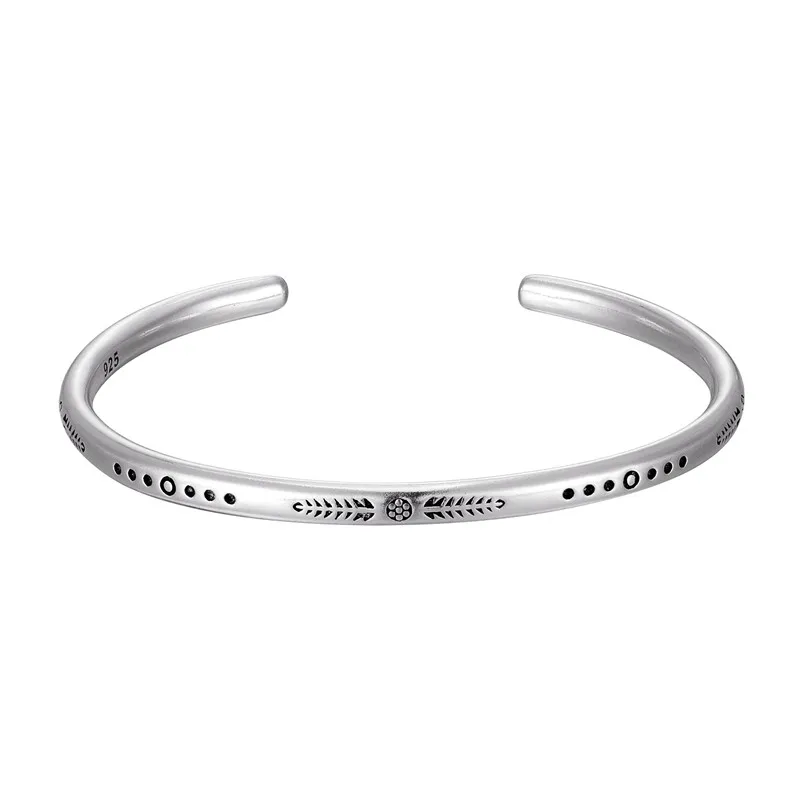 New Arrival Vintage Silver Color Fish Pattern Open Bracelet Bangle Hand Beat Irregular Bracelet For Women Men Jewelry