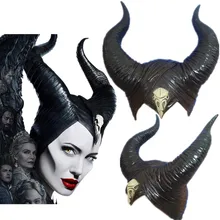 Хэллоуин косплей Maleficent: любовница злой ведьмы рога головные уборы маска головные уборы шлем вечерние Black queen