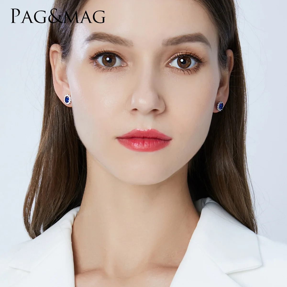 PAG& Mag Мода S925 прекрасные серебряные цветочные серьги-гвоздики Кашмир натуральный бархат Королевский синий серьги-гвоздики