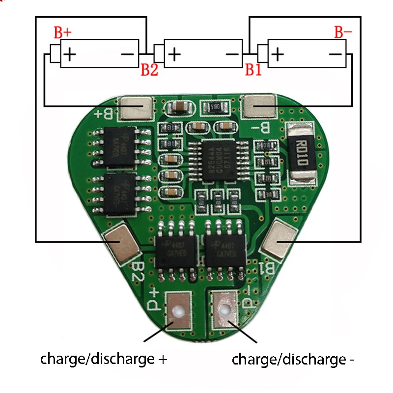 Плата защиты литиевой батареи PCB BMS 3S 12 В 18650 11 1 6 в 8A 3 ячейки упаковка Li Ion PCM