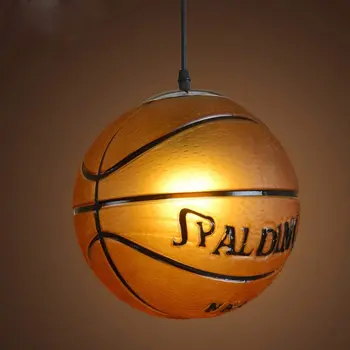 

Loft Vintage Pendant lamp E27 Led Glass Basketball hanging lamp decor lights for Living Room Basketball Lover Fan