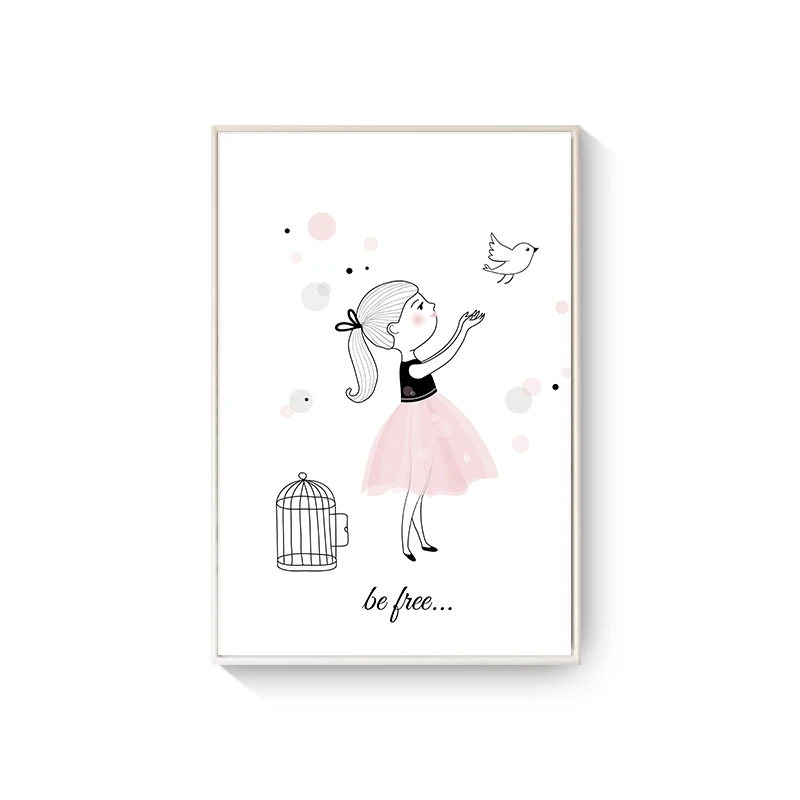 Nursery-Cartoon-Posters-Litter-Pink-Girl-Swing-Balloon-Canvas-Painting-For-Kid-s-Room-Wall-Decor (5)