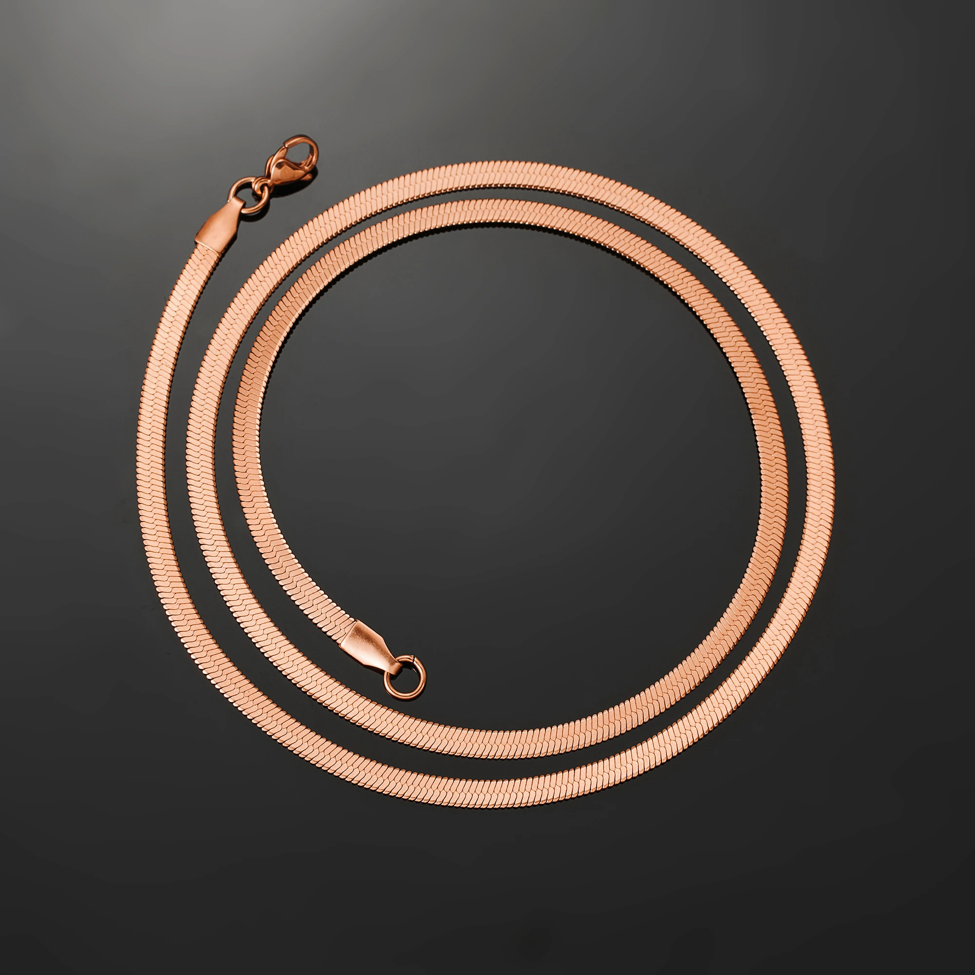 Rose Gold Plated Blade Chain Necklace - Stainless Steel Choker Jewelry Gift