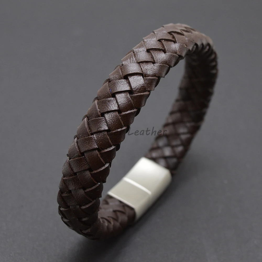 5pcs/lot Custom Logo New Jewelry Stainless Steel Accessories Weave Genuine Leather Women Bracelet Men Bangles Hombre Pulseras | Украшения и