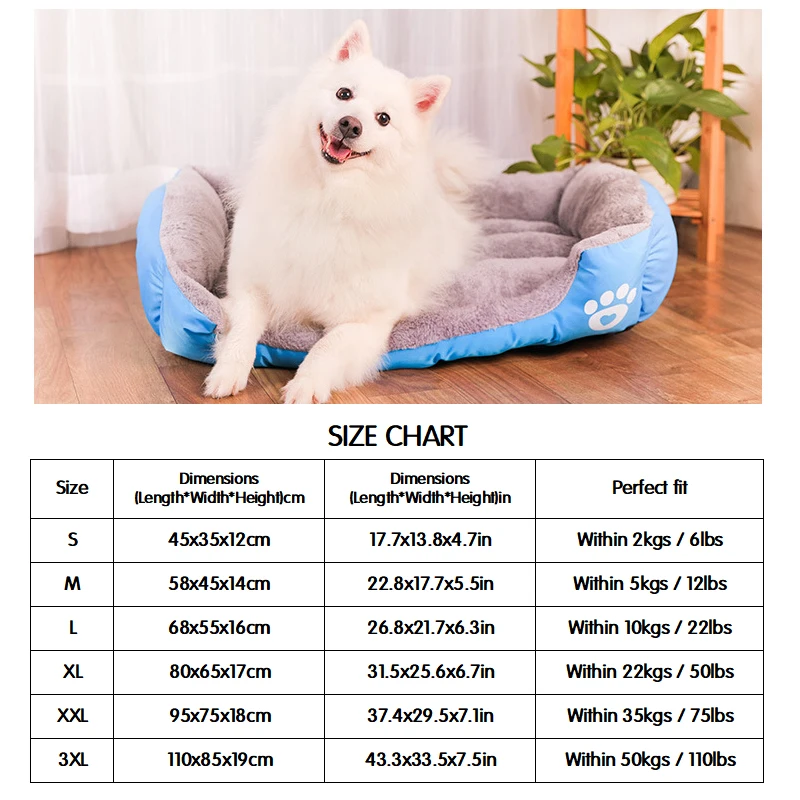 Matelas rectangulaire en peluche douce pour animaux de compagnie, lit pour  grands chiens, canapé chaud, câlin, maison de bonbons, tapis de couchage,  chenil pour chats et chiens - AliExpress