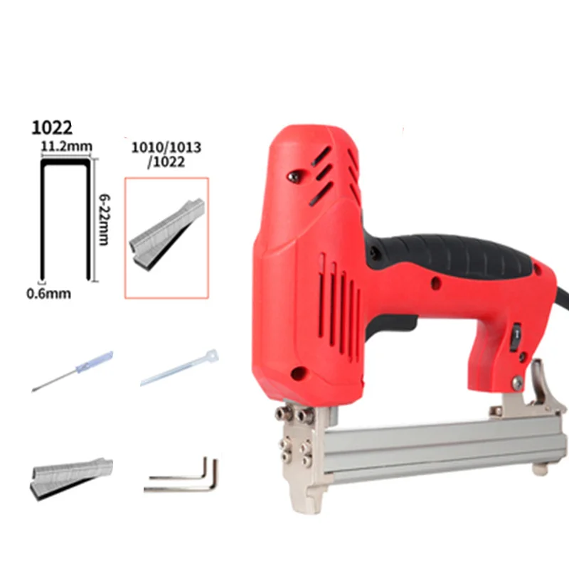 1022 Framing Tacker U Stapler Electric Staples Gun With 300Pcs Nails 220V 2000W Electric Power Tools For Woodworking Hand Tool