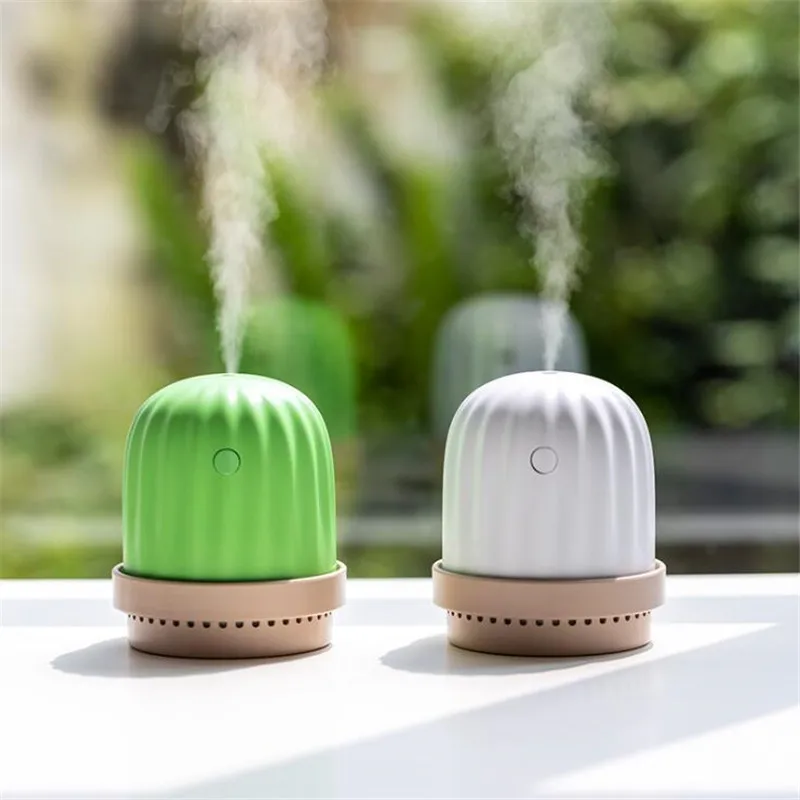 Humidifier Cactus Ball LED Night Light USB Charging Humidifier Creative Gifts Desktop Colorful Lampara Office Study Decor Lamp