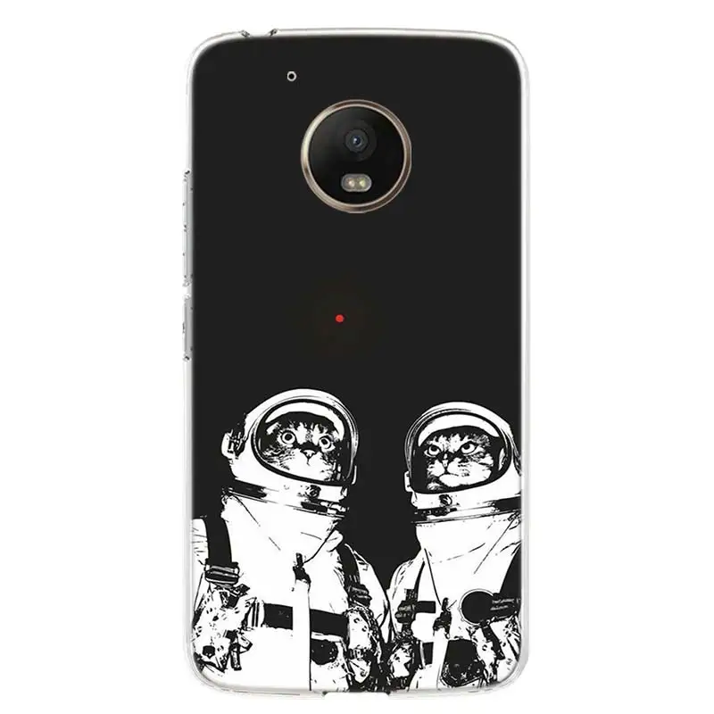 Space Moon Astronaut Cover Phone Case For Motorola Moto G7 G6 G5S G5 E4 Plus G4 E5 Play Power EU Gift Fit Patterned Coque