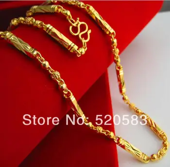

Free Shipping 18K gold hexagon bead lovers of high-end men's necklace
