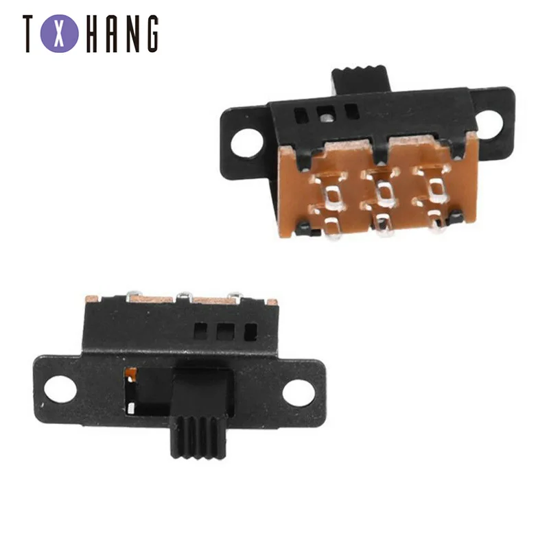 10 Pcs 6 Pins 2 Positions DPDT On/On Mini Slide Switch 3 Terminals diy | Электронные компоненты и принадлежности