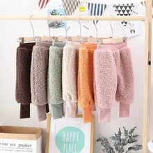 Детская осенне-зимняя верхняя одежда для мальчиков и девочек плотные детские брюки свободного кроя из овечьей шерсти