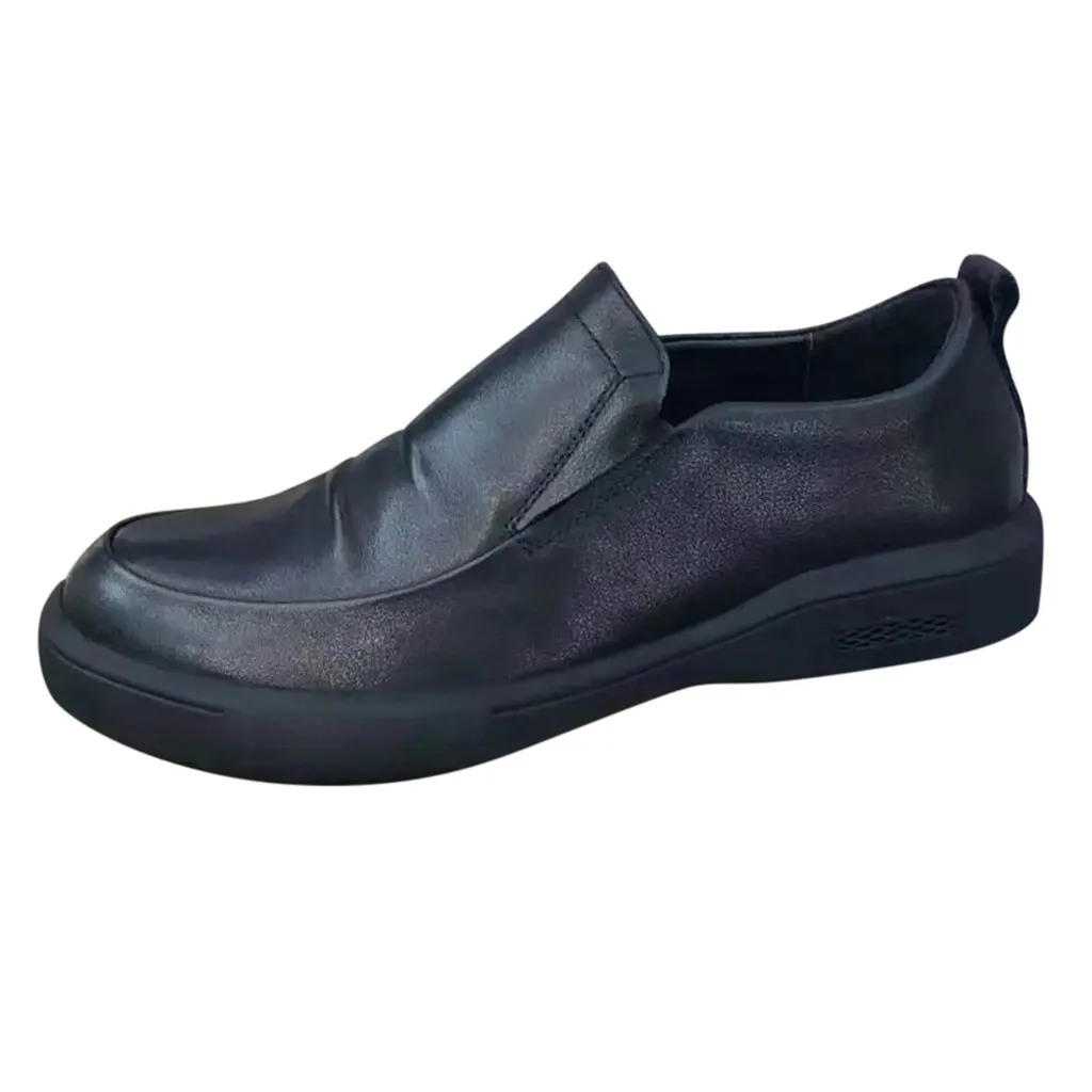 

Office Business Shoes Male Large Size British Style Hand-Stitched Casual Shoes Soft Bottom Comfortable Slip-on Leat Shoes