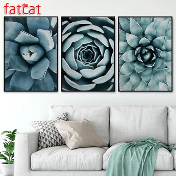 

FATCAT Green plant 5D Diy Diamond Painting triptych full square round drill mosaic diamond embroidery sale home decor AE1769