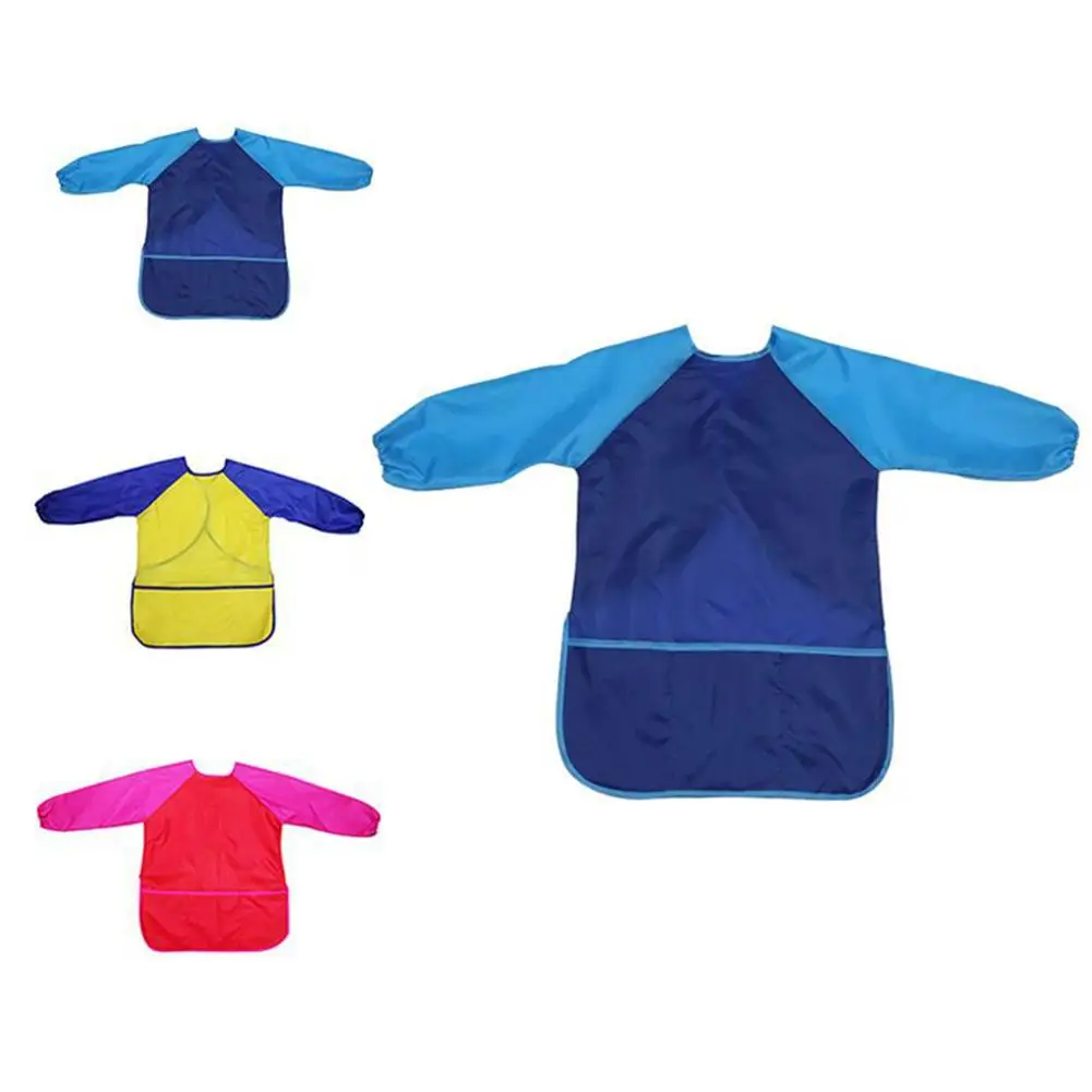 

New Arrival Waterproof Children Long Sleeve Painting Feeding Clothes Smock Saliva Burp Apron