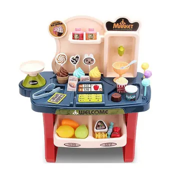 

Children Birthday Gift 33 Pcs/set Pretend Role Play Home Supermarket Plastic With Light And Sound Children Simulation Toy