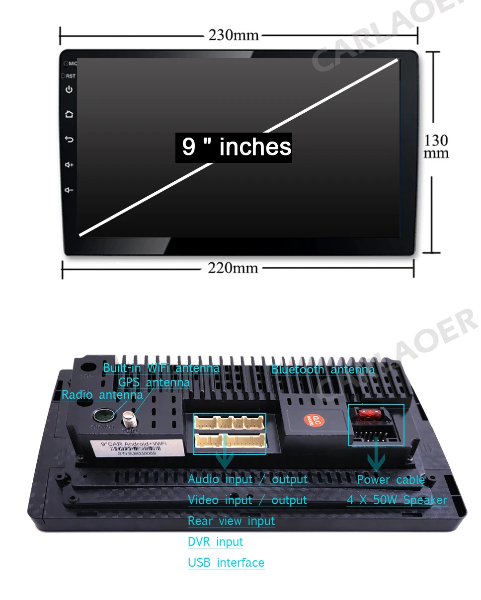 Autoradio-2-din-9-Lettore-Multimediale-Android-GPS-WIFI-Bluetooth-MP5-Player-per-Toyota-Volkswagen-Hyundai