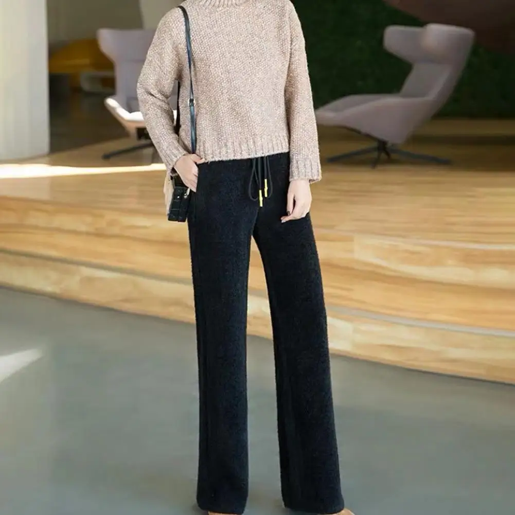 Yfashion Autumn Winter High Waist Loose Pants Casual Drooping Style Slim Straight Pants for Women