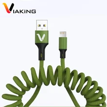 

5A Super Fast Charge USB Spring Data Cable for iPhone 13 12 11 Pro Max X XR XS 8 7 6 6s iPad Charger Car Retractable Cable