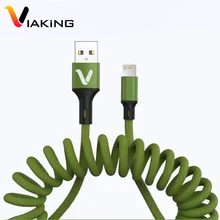 5A Super Fast Charge USB Spring Data Cable for iPhone 13 12 11 Pro Max X XR XS 8 7 6 6s iPad Charger Car Retractable Cable