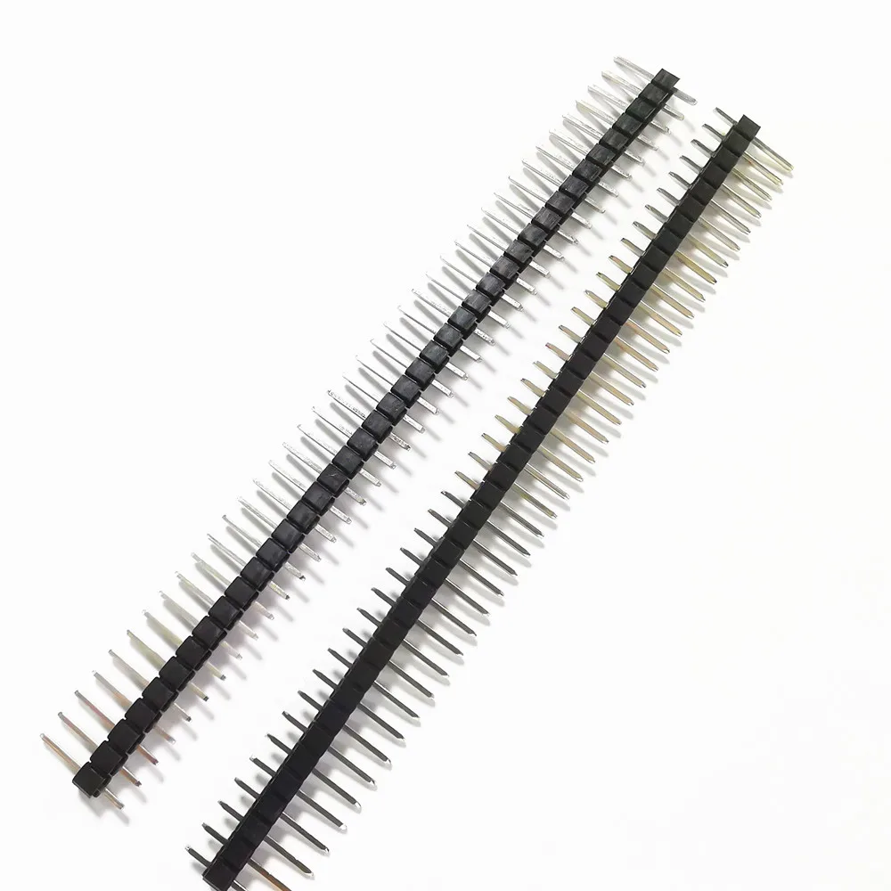 10pcs 40 Pin 1x40 Single Row Male And Female 2.54 Breakable Pin Header Connector Strip For Arduino Black