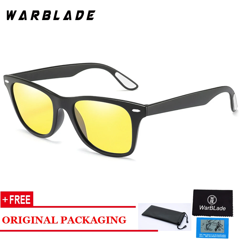 WarBLade новые модные мужские Поляризованные женские очки для вождения зеркала покрытие Квадратные Солнцезащитные очки мужские оттенки лучи - Цвет линз: white yellow
