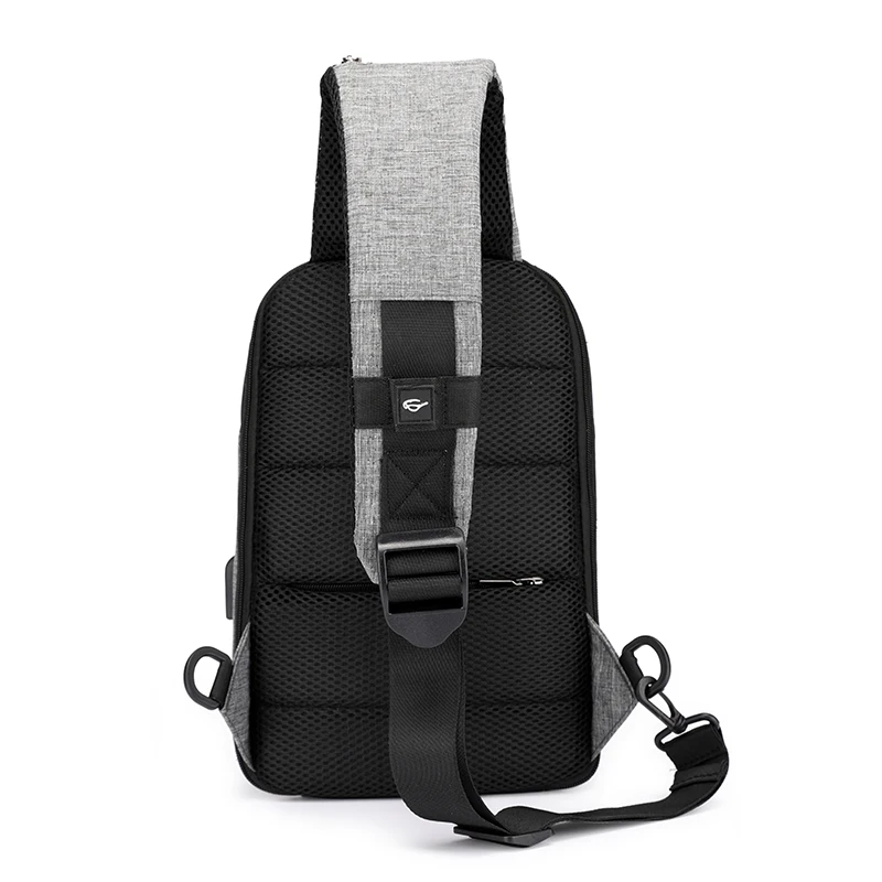 Для мужчин нагрудная сумка с USB зарядка маленький рюкзак Новая мужская кожаная обувь для Водонепроницаемый Ткань Оксфорд Многофункциональный модные сумки на плечо
