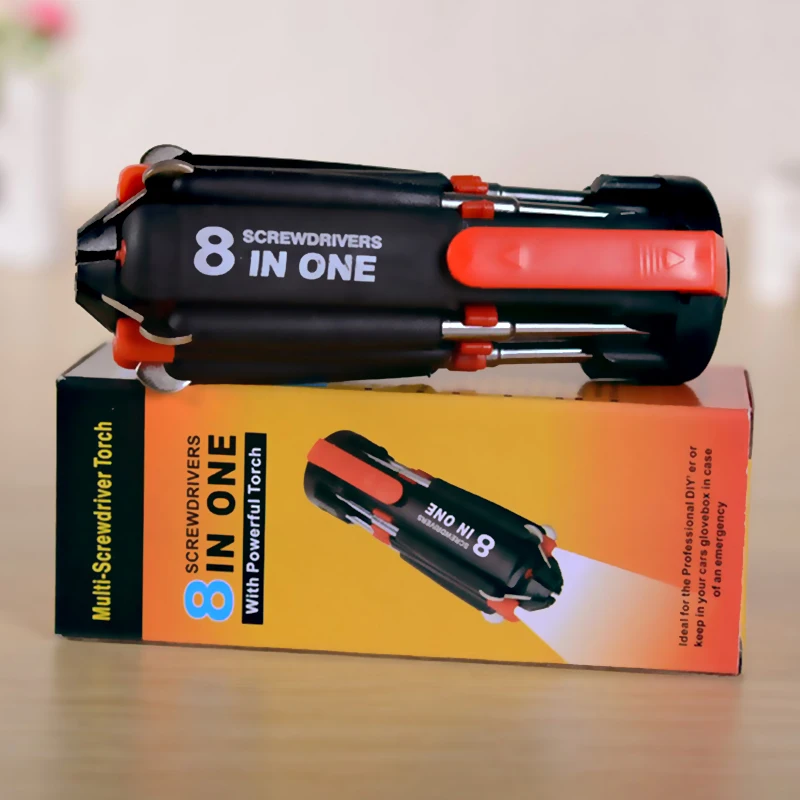 8 In 1 Multifunction Screwdriver Set Metal Hand Repair Tools Multi Screw Driver With LED Flashlight Torch For Home Appliance Car|Screwdriver| - AliExpress