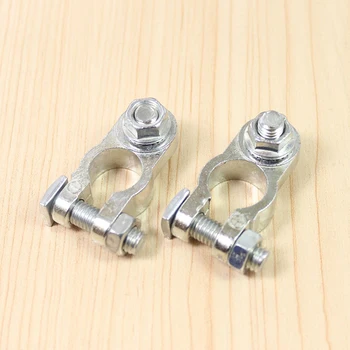 

2 Pc Universal Car Battery Cable Terminal Connector Holder Post Clamp Iron Clips